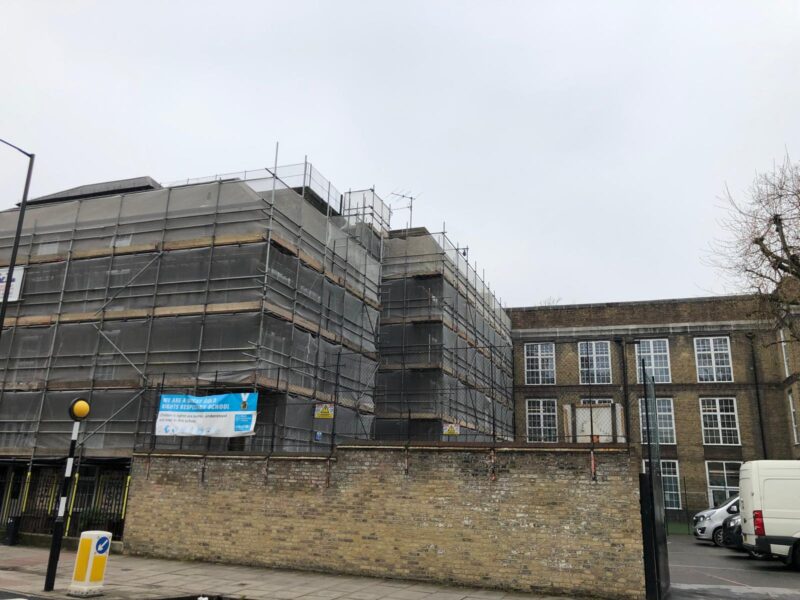 Commercial scaffolding structure installed by J&L Scaffolding LTD in London and Hertfordshire