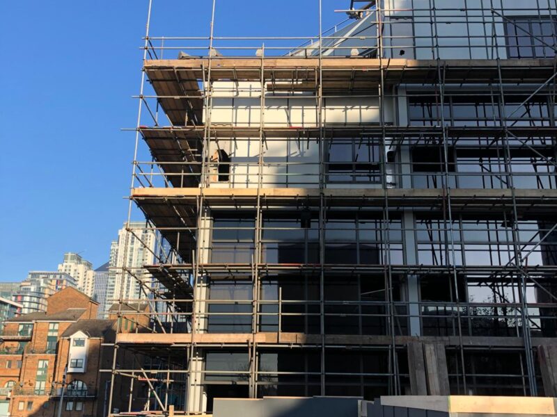 Commercial scaffolding structure installed by J&L Scaffolding LTD in London and Hertfordshire