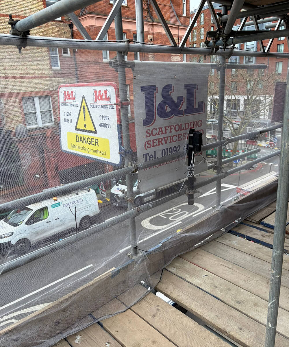 Commercial scaffolding structure installed by J&L Scaffolding LTD in London and Hertfordshire